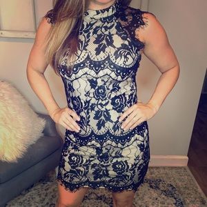 Black Lace Mini Dress